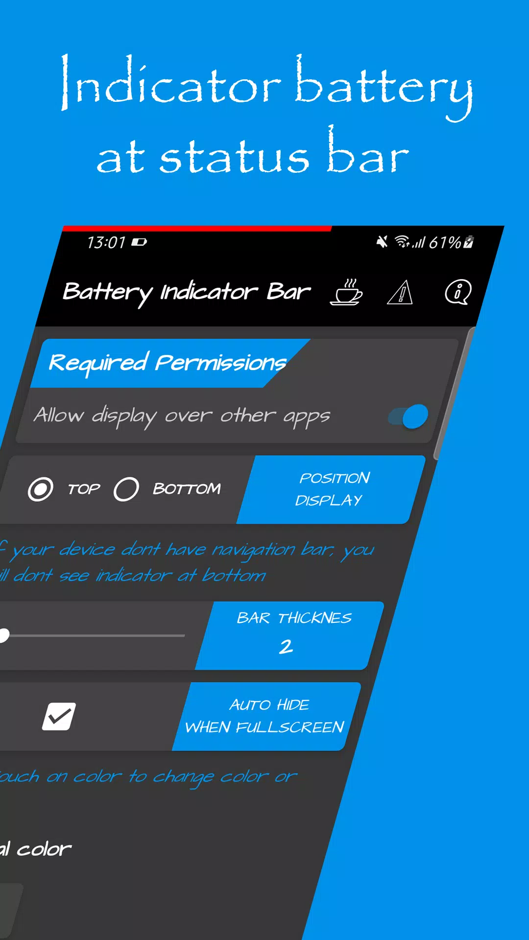 Battery Indicator Bar Captura de tela 1