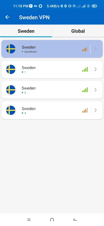 Sweden VPN - Fast & Secure Ekran Görüntüsü 1