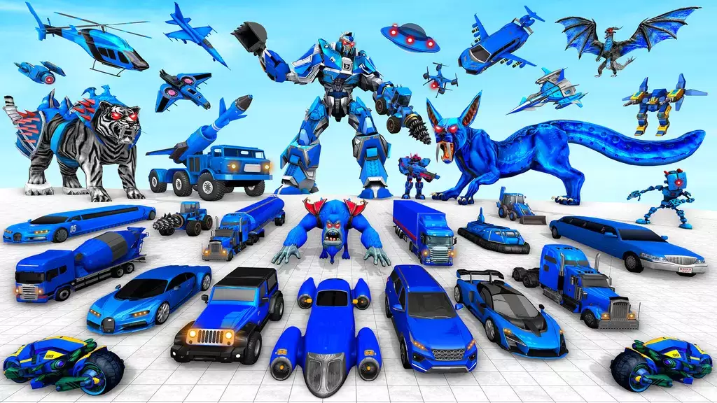 Police Tiger Robot Car Game 3d Ekran Görüntüsü 2