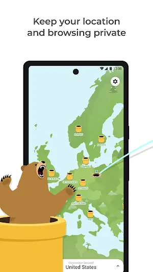 TunnelBear VPN स्क्रीनशॉट 1