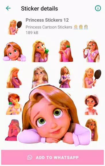 Princess Cartoon WAsticker Screenshot 1