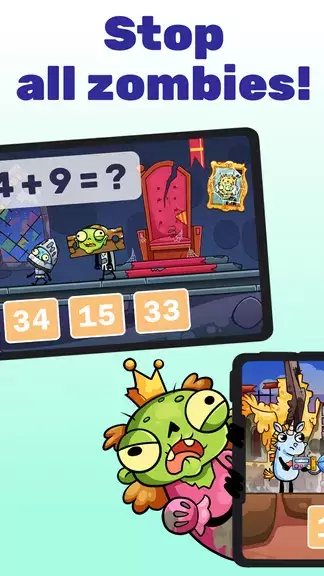 Math games: Zombie Invasion Ekran Görüntüsü 2