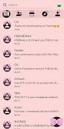 SMS Theme Ribbon Pink messages Captura de pantalla 3