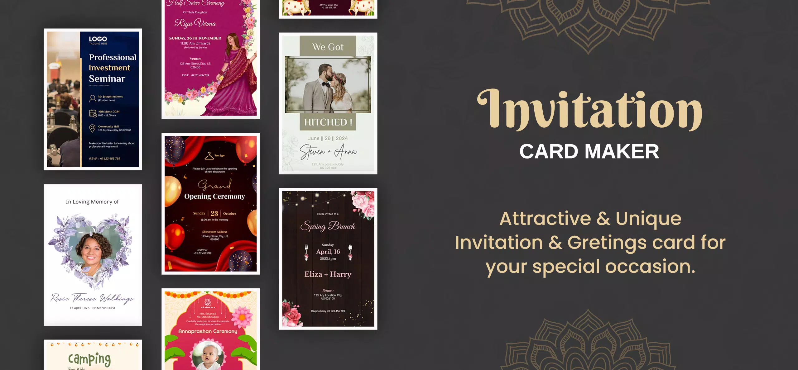 Invitation Card Maker & Design स्क्रीनशॉट 1