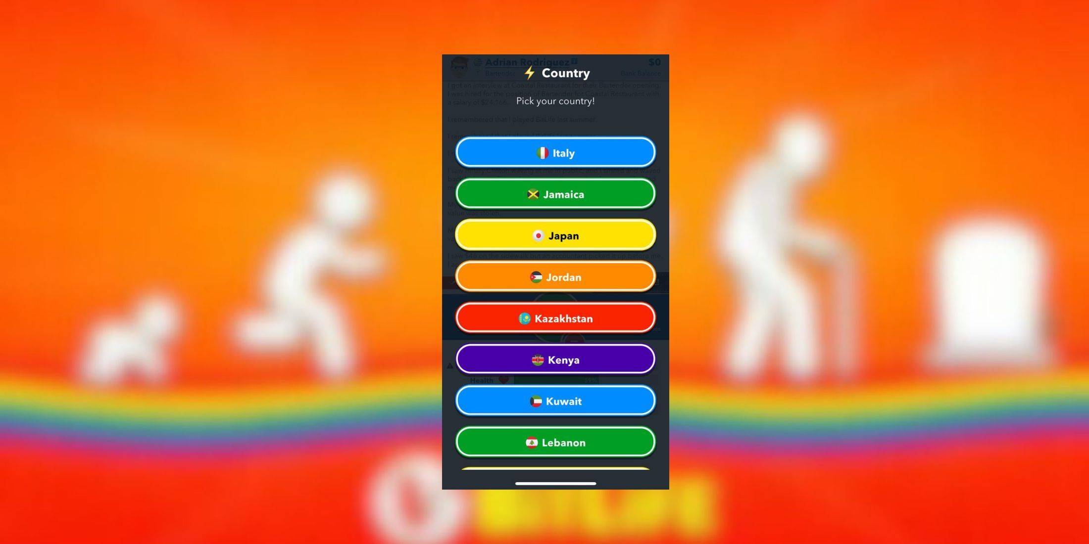 在BitLife中选择意大利出生