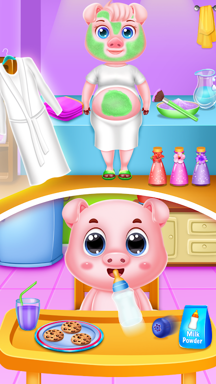 Pinky pig mom newborn Schermafbeelding 2