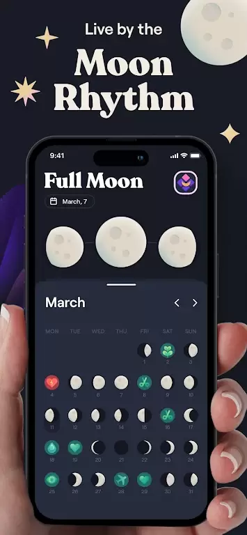 Moonly App - Calendário Lunar Captura de tela 1