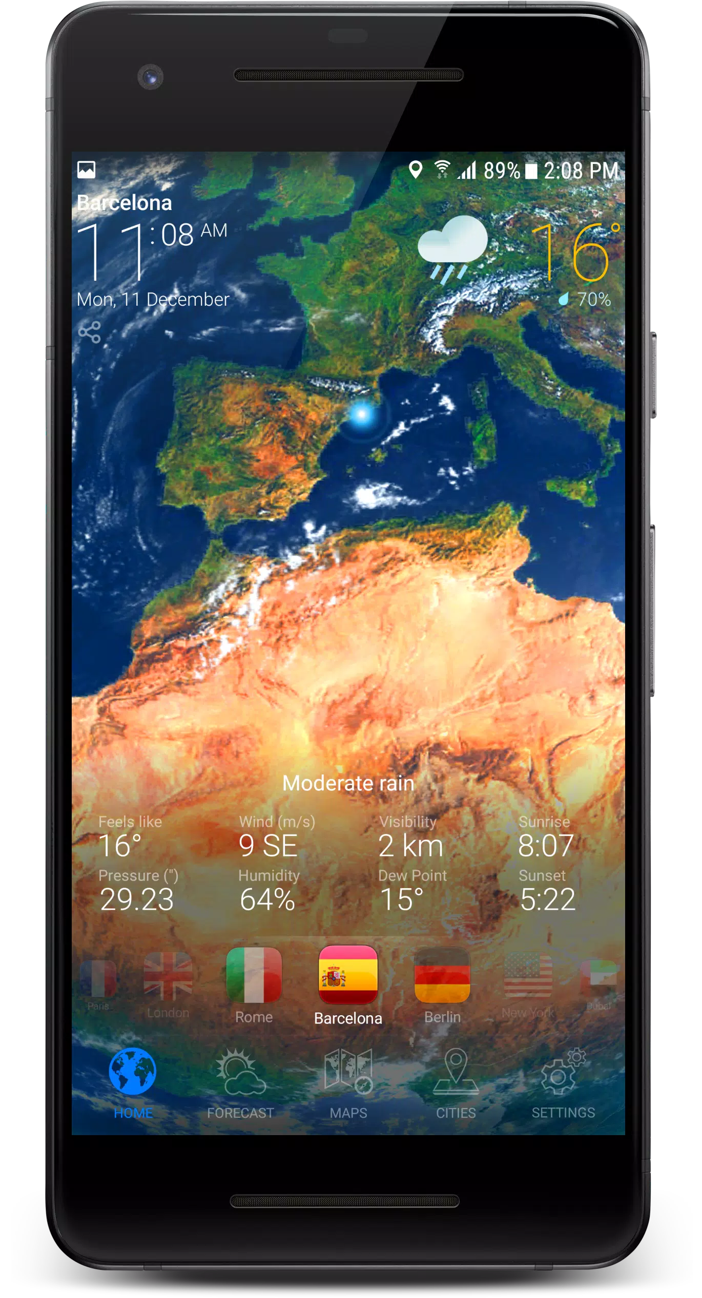 3D EARTH PRO - local forecast Schermafbeelding 3