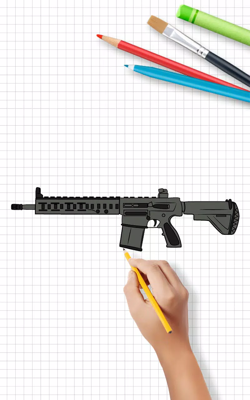 How to draw weapons step by st Скриншот 4