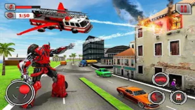 fire truck flying robot rescue Screenshot 3