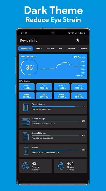 Infos Appareil : Syst et Proc Capture d'écran 2