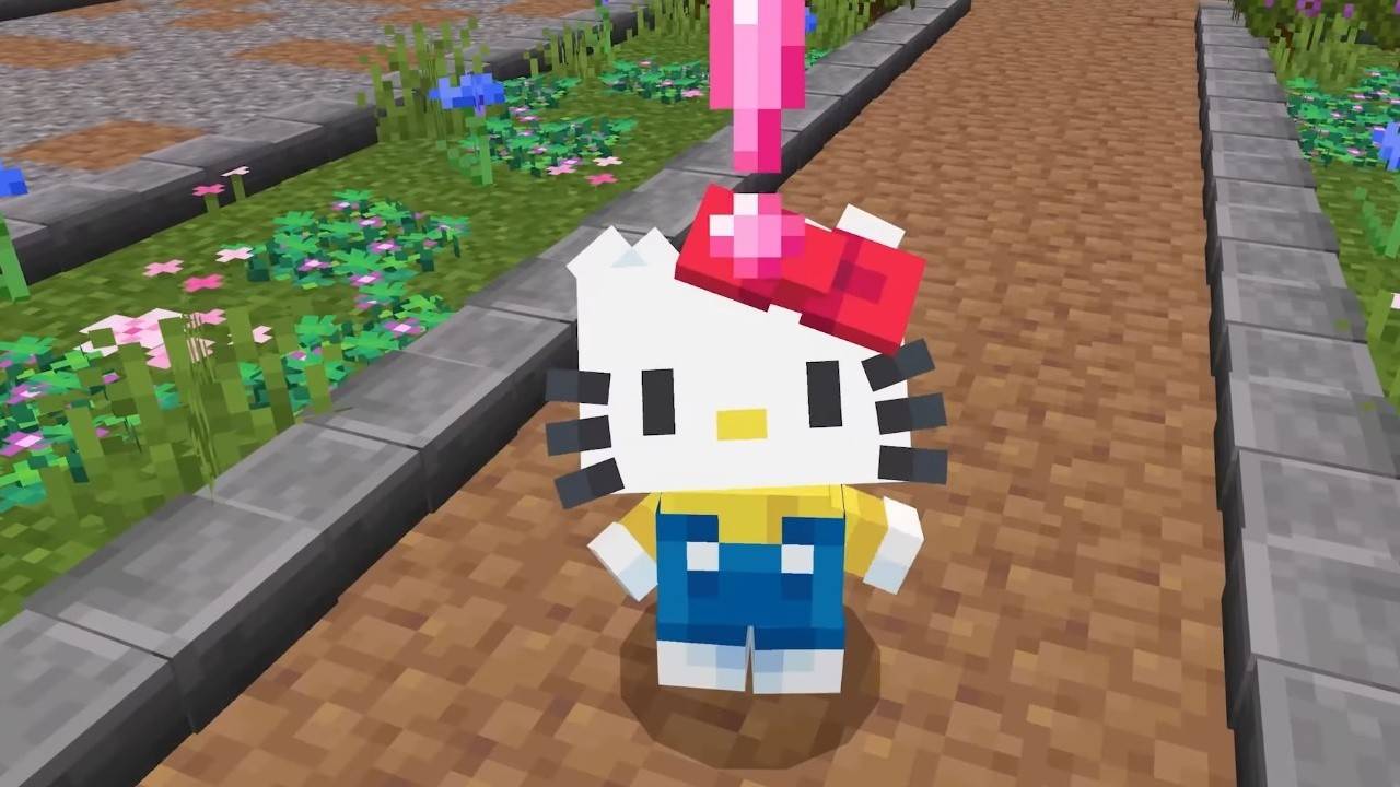 Hello Kitty, Minecraft'ın hareketini yapar