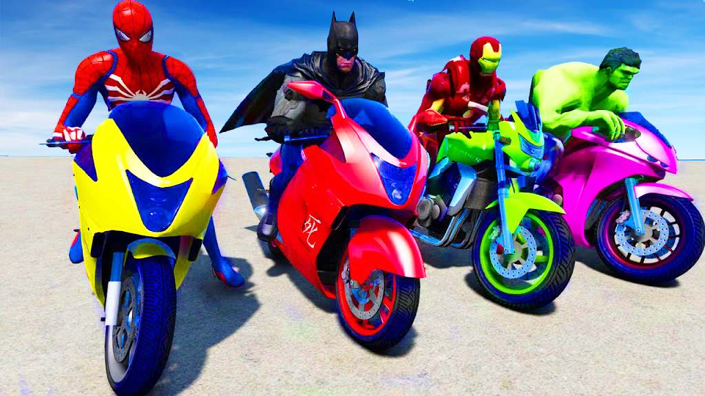 Superhero Bike Stunt Games 3D Screenshot 1