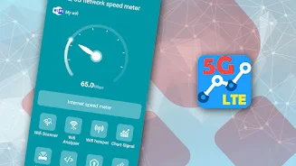 4G LTE, 5G network speed meter Schermafbeelding 1