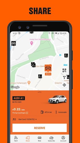 SIXT rent. share. ride. plus. स्क्रीनशॉट 3