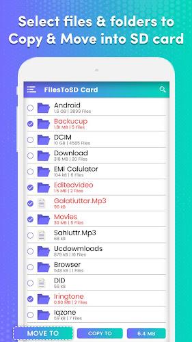 Schermata Transfer phone to SD Card – Fi 2