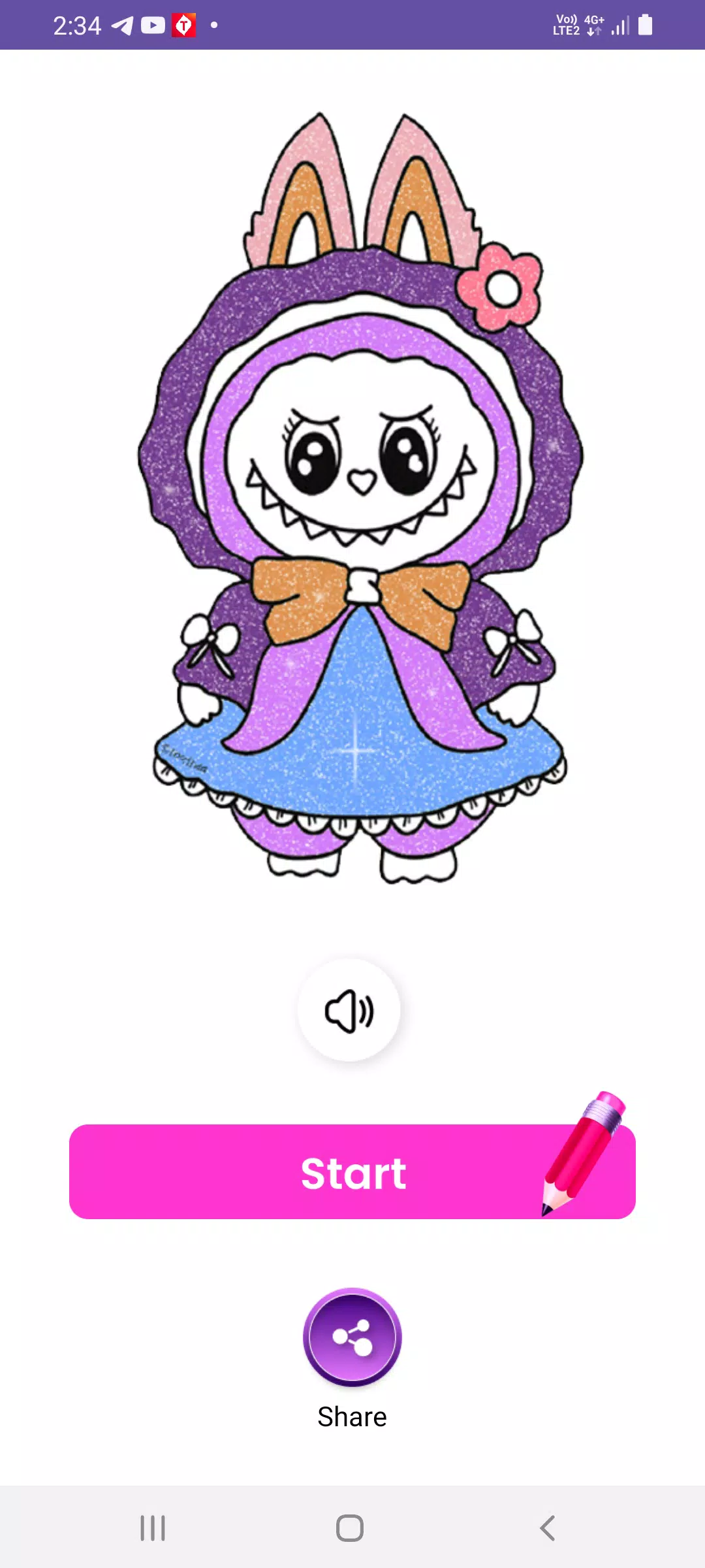 Labubu Glitter Coloring Screenshot 2