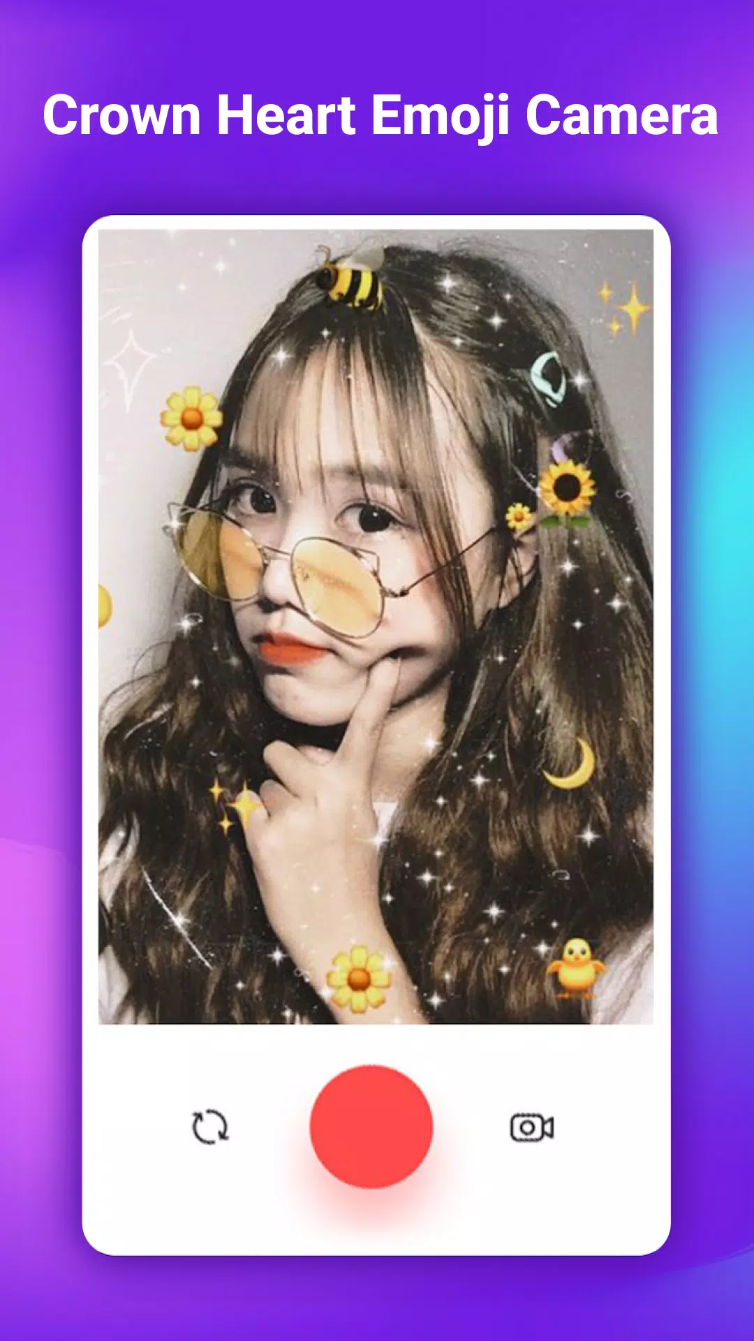 Crown Heart Emoji Camera ဖန်သားပြင်ဓာတ်ပုံ 3