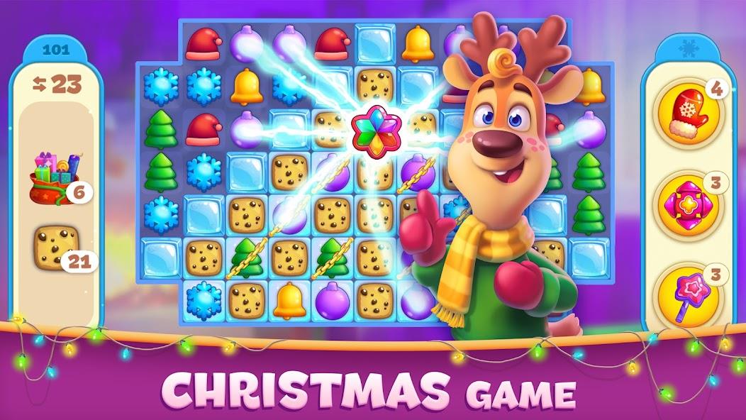 Christmas Sweeper 4 - Match-3 Mod Ekran Görüntüsü 1