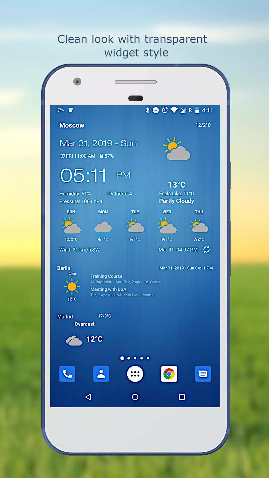 Weather & Clock Widget Captura de pantalla 3