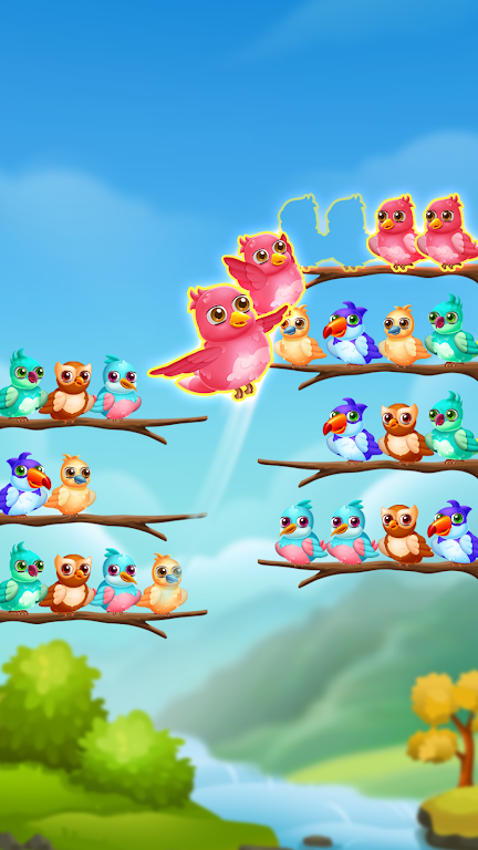 Bird Sort: Color Sorting Game Schermafbeelding 4