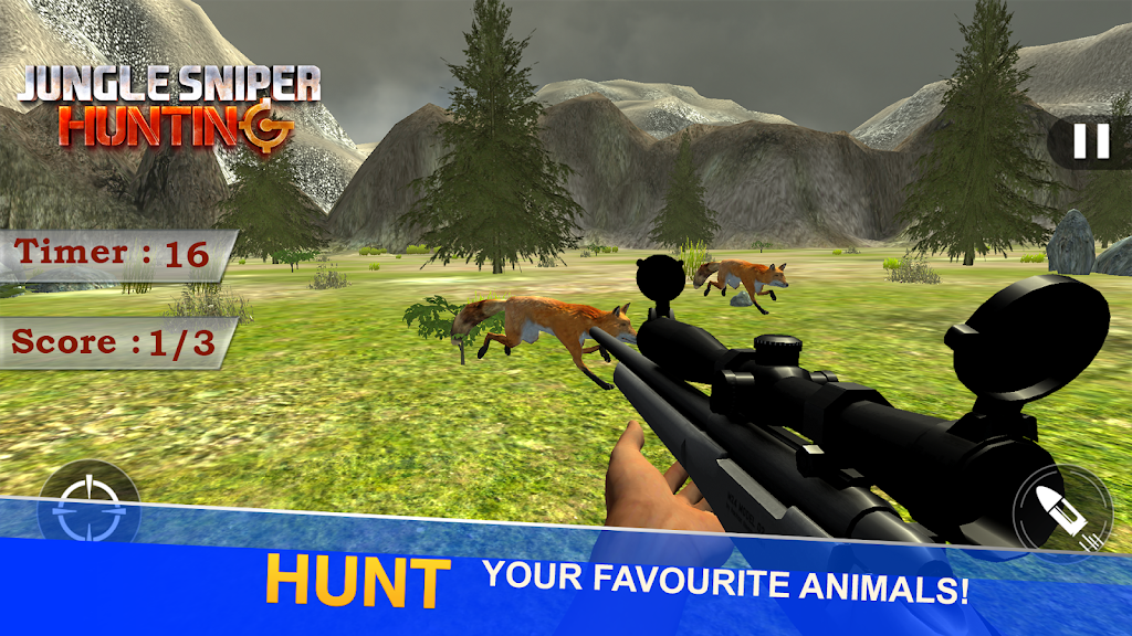 Jungle Sniper Hunting 3D Ảnh chụp màn hình 1