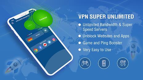 VPN Super Unlimited : Fast VPN Tangkapan skrin 1