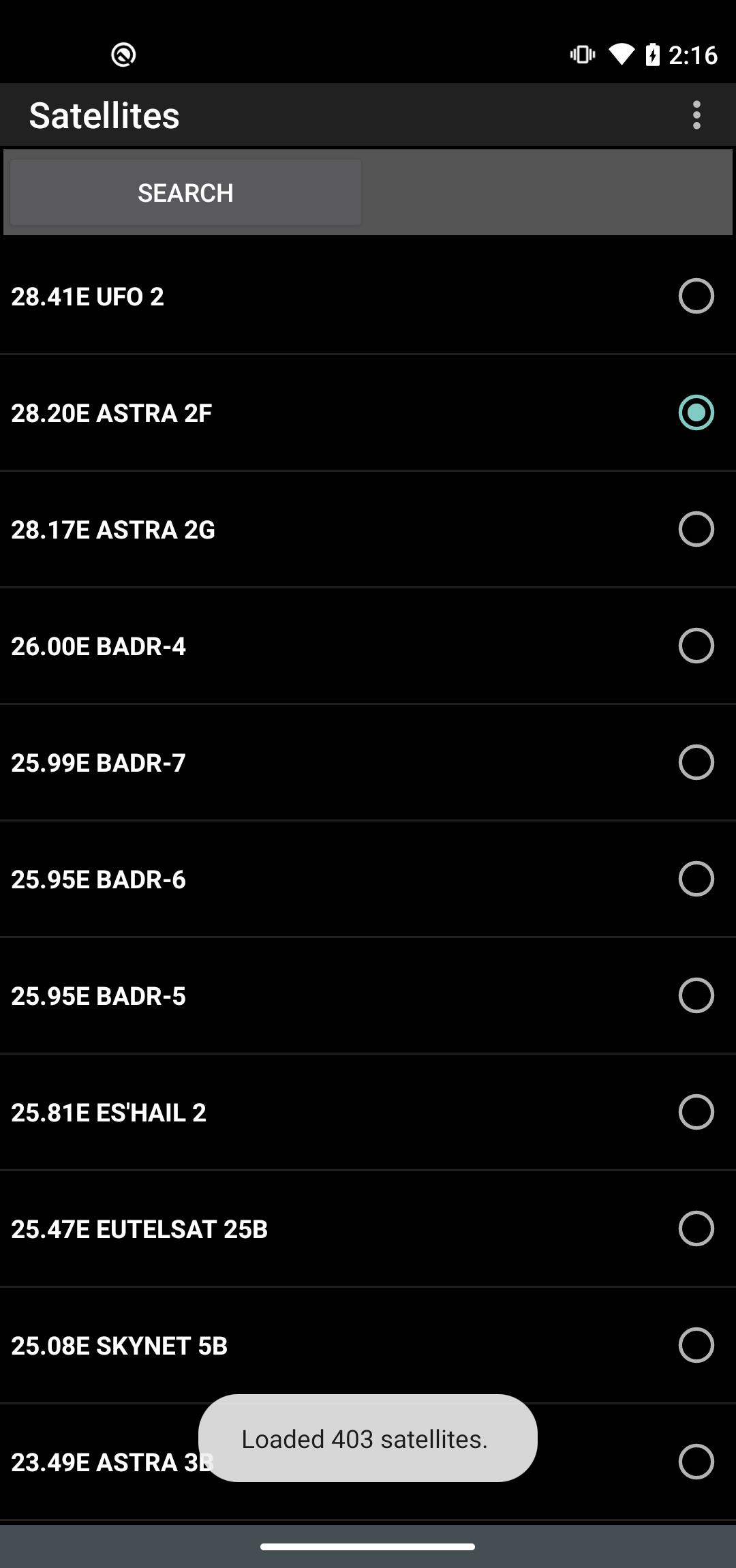 Satellite Locator Screenshot 2