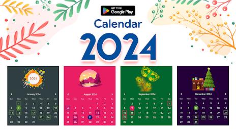 Calendar 2024 :Diary, Holidays Скриншот 1