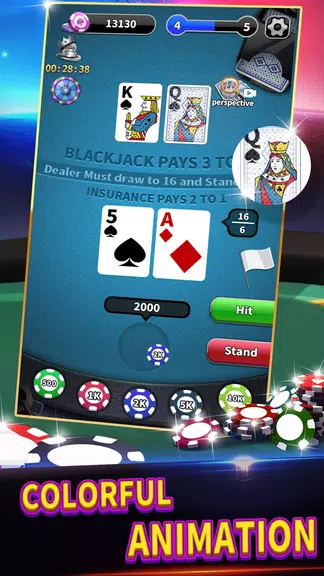 BlackJack 21 lite offline game स्क्रीनशॉट 2