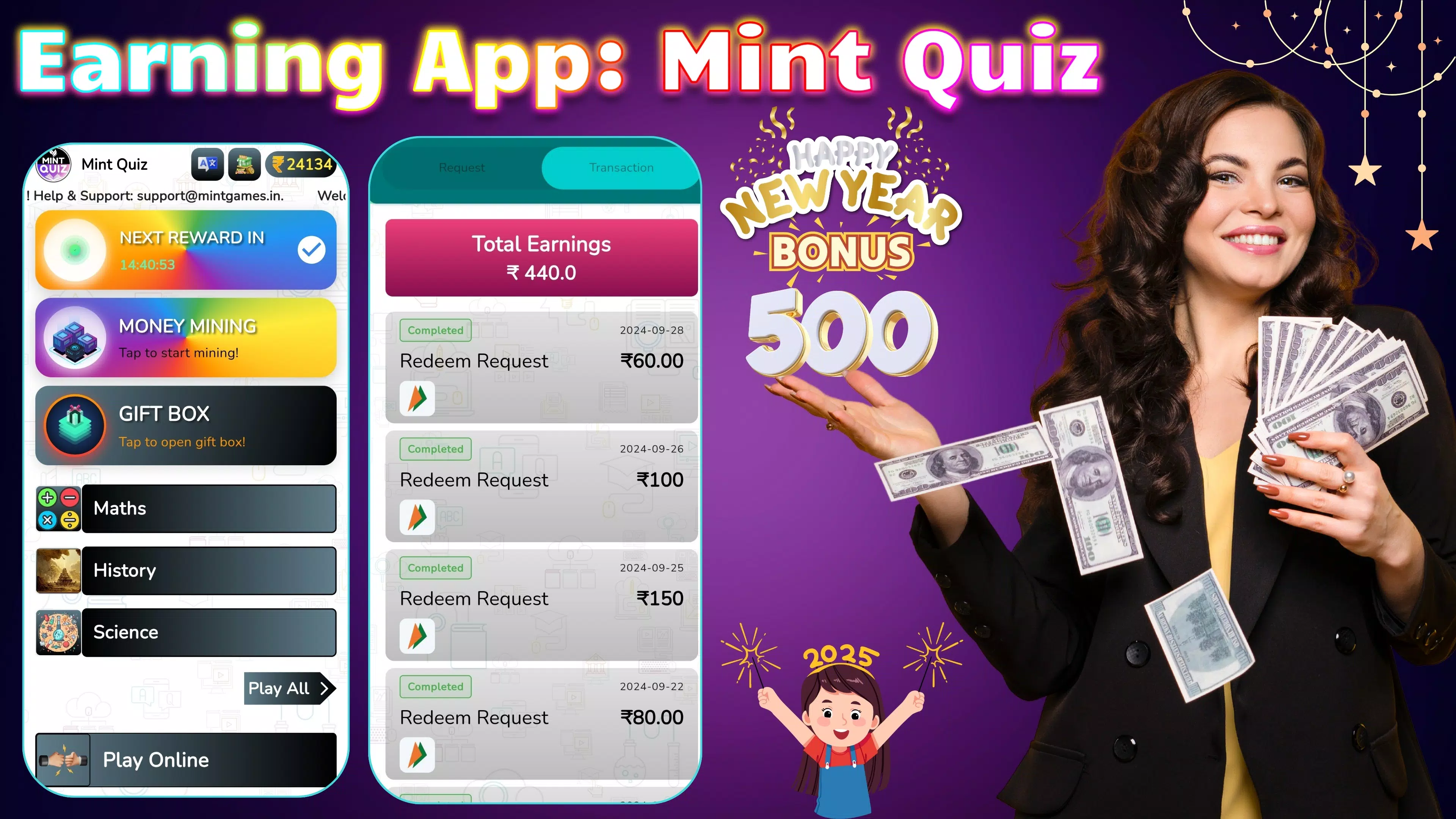 Earning App: Mint Quiz Captura de tela 1