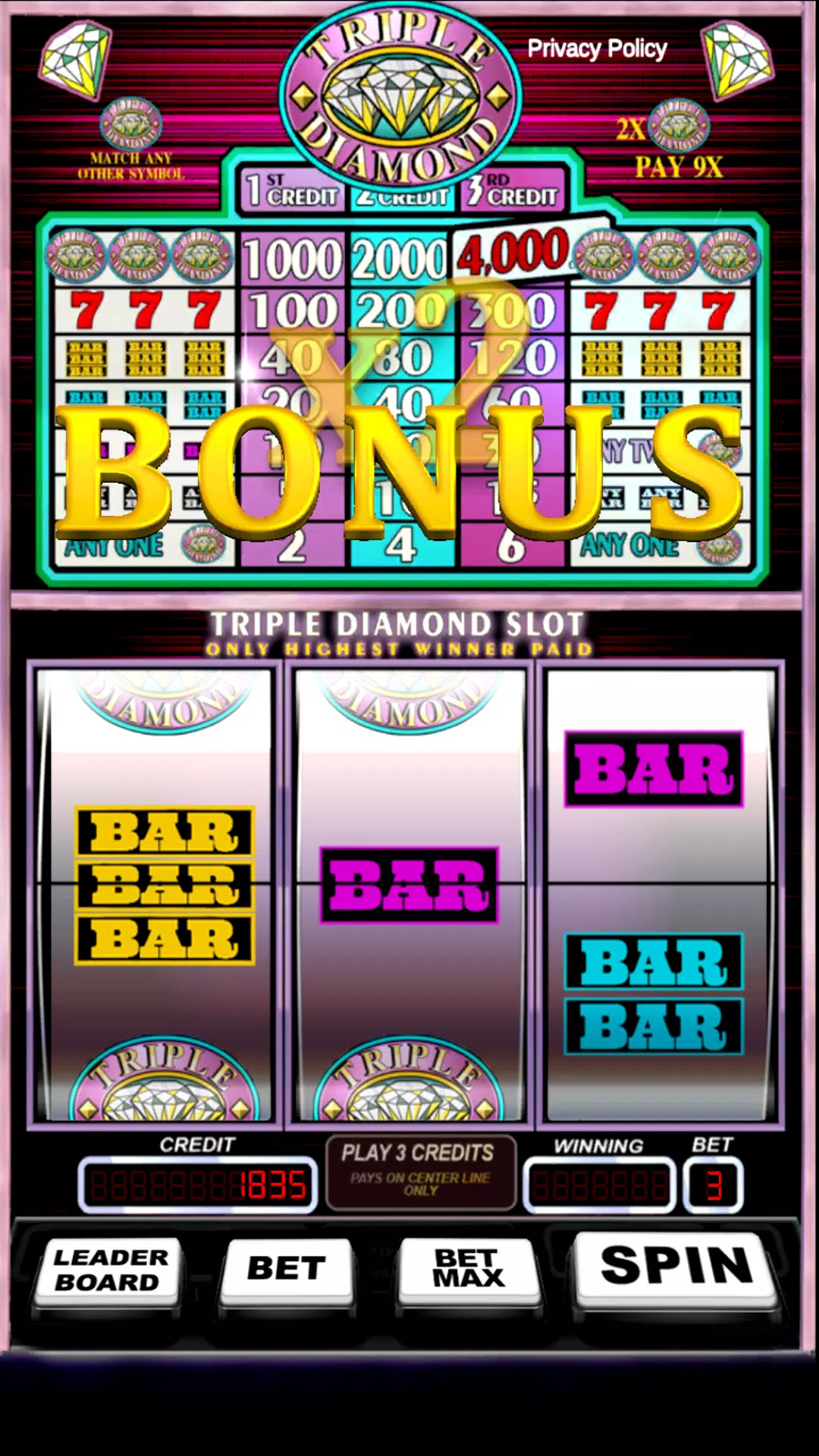 Triple Pay Diamond Slot Capture d'écran 2