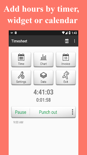 Timesheet – Work Hours Tracker ဖန်သားပြင်ဓာတ်ပုံ 1